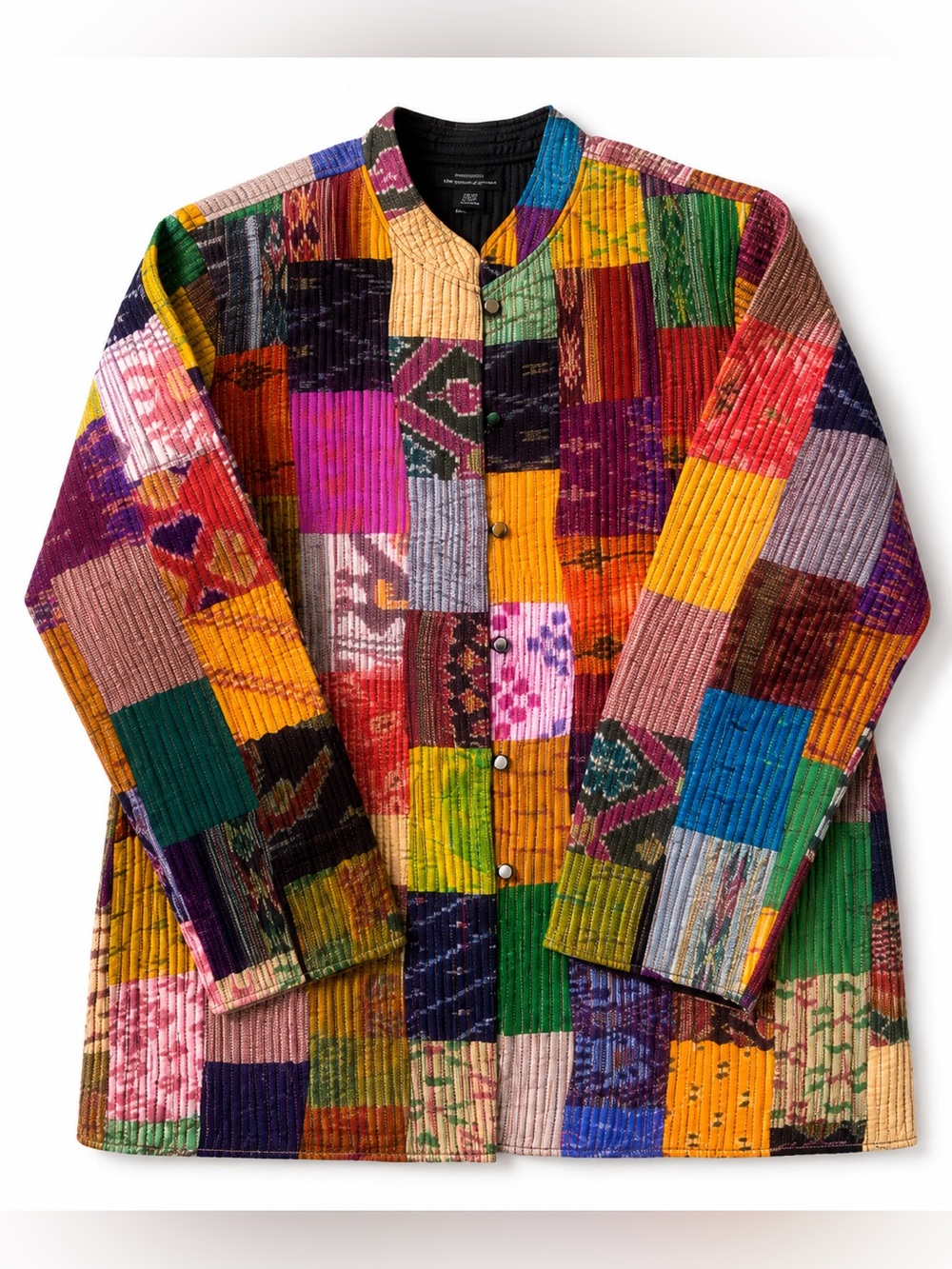 Met Museum Ikat Silk Patchwork Reversible Jacket Boho Art Jacket L